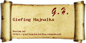Giefing Hajnalka névjegykártya